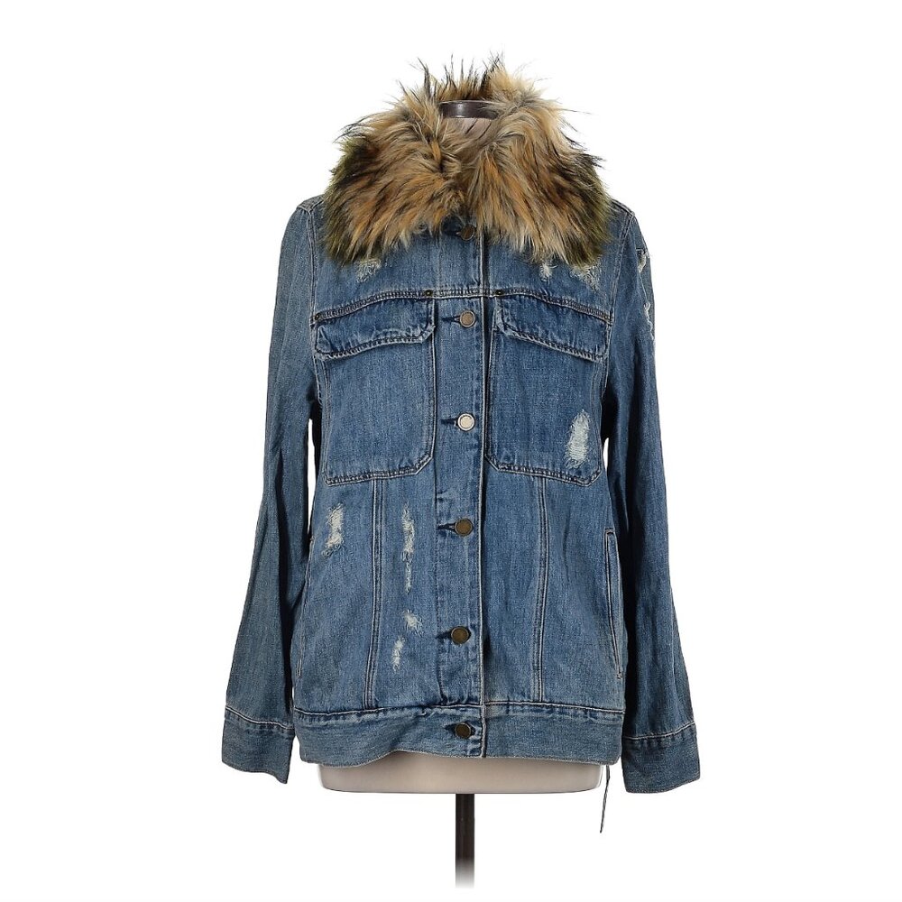 BlankNYC Faux Fur Denim Jacket - L